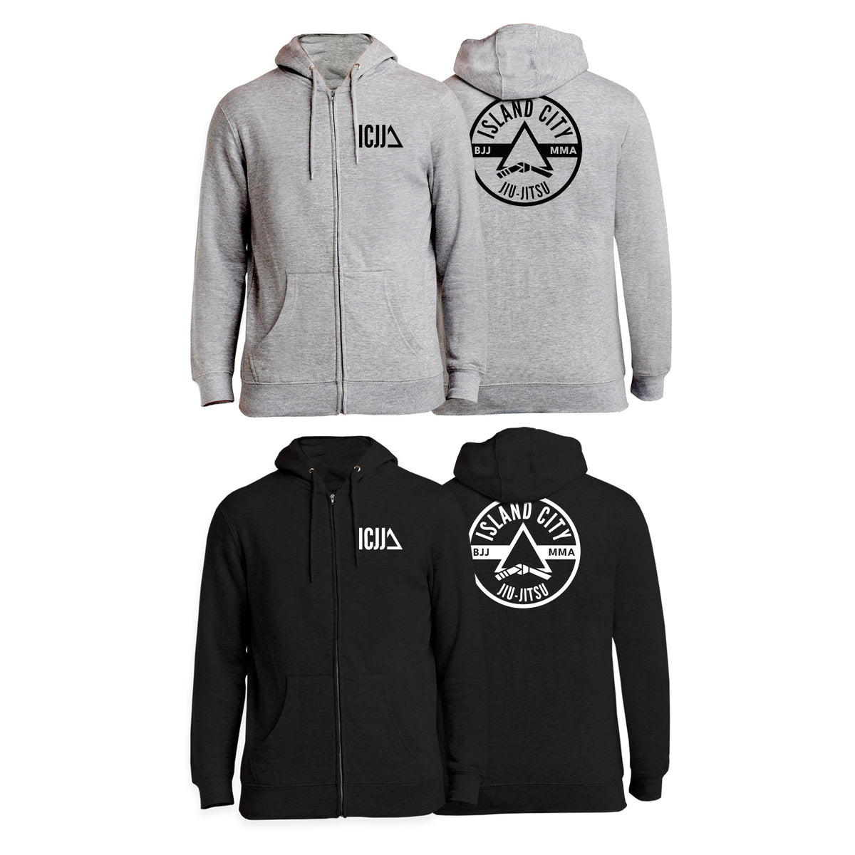 Island City Jiu Jitsu Zip-Up Hoodies #8226 A