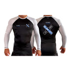 Island City Jiu Jitsu All Black Ranked Long Sleeve Rash Guards #8226 C