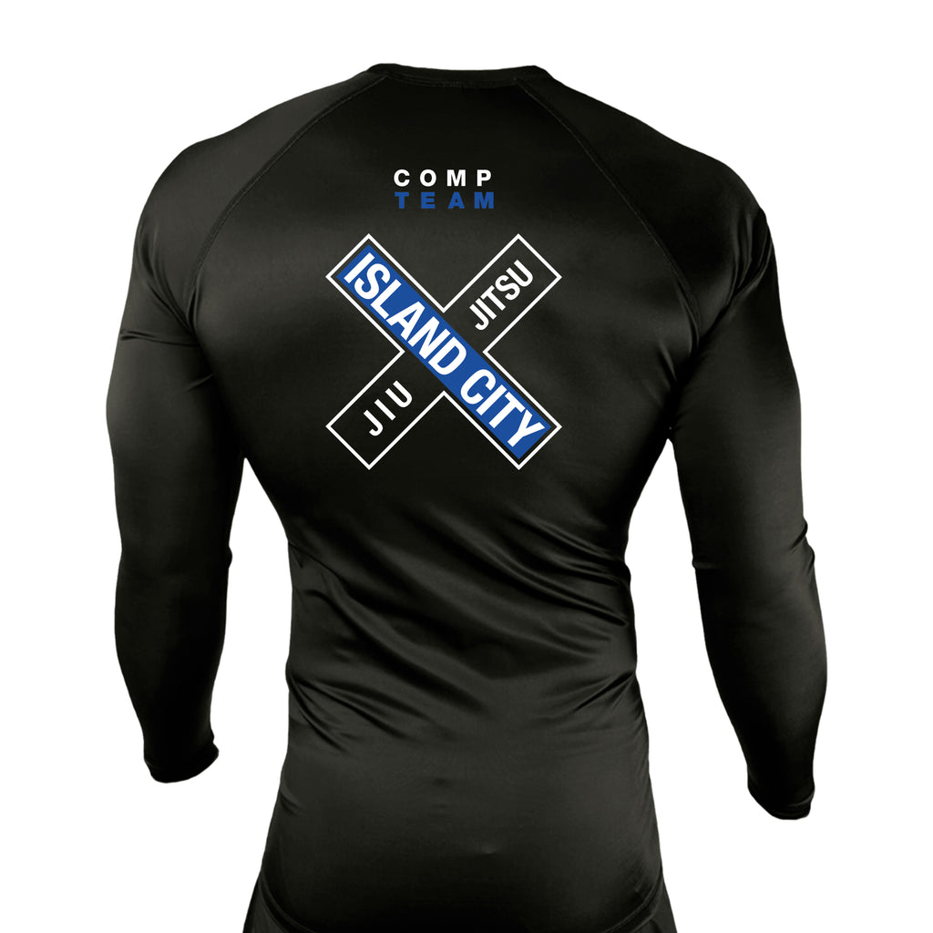 Island City Jiu Jitsu All Black Rash Guards Long Sleeves #8226 C