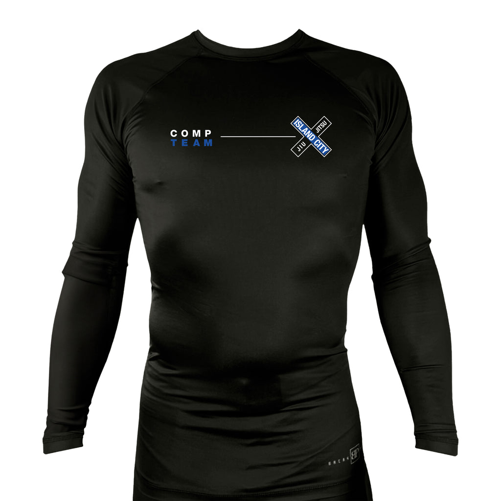 Island City Jiu Jitsu All Black Rash Guards Long Sleeves #8226 C