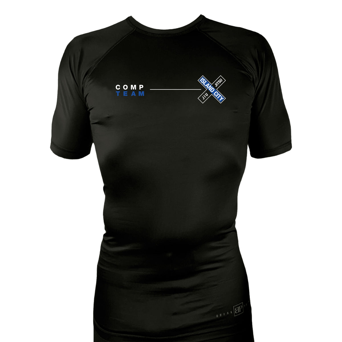 Island City Jiu Jitsu All Black Rash Guards Short Sleeves #8226 C