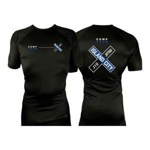 Island City Jiu Jitsu All Black Rash Guards Short Sleeves #8226 C