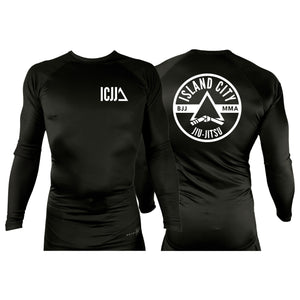 Island City Jiu Jitsu All Black Rash Guards Long Sleeves #8226 A
