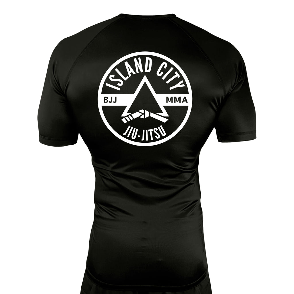 Island City Jiu Jitsu All Black Rash Guards Short Sleeves #8226 A