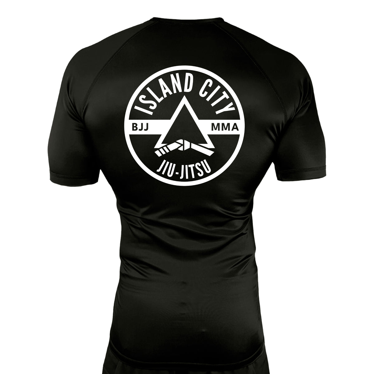 Island City Jiu Jitsu All Black Rash Guards Short Sleeves #8226 A
