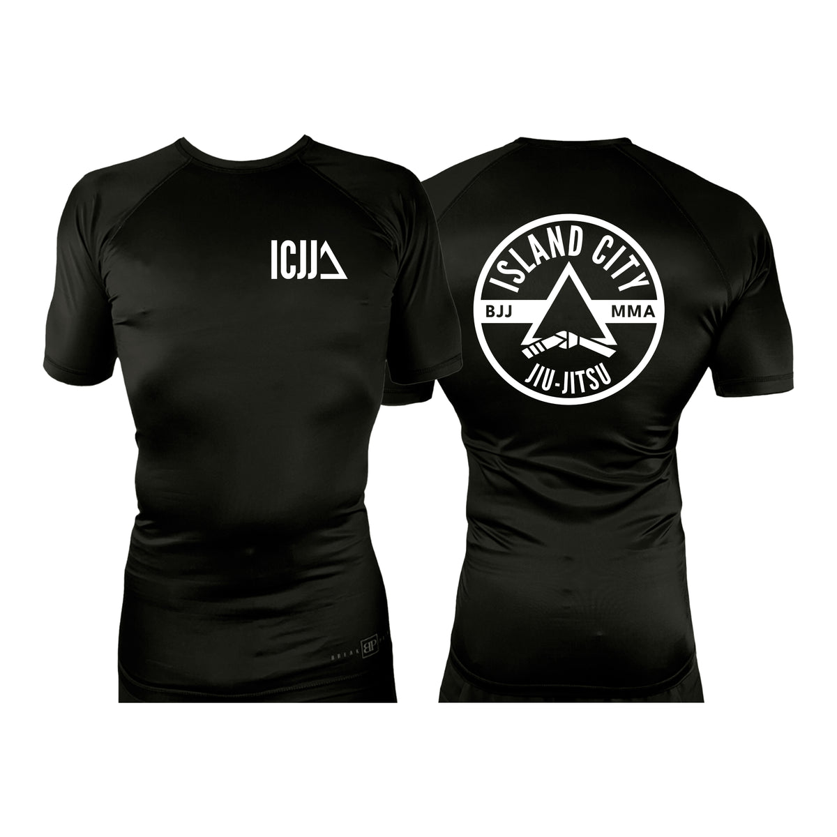 Island City Jiu Jitsu All Black Rash Guards Short Sleeves #8226 A