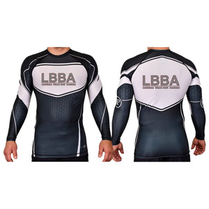 Bossier Jiu Jitsu Academy Rash Guards Black/White #8227 E (LBBA)