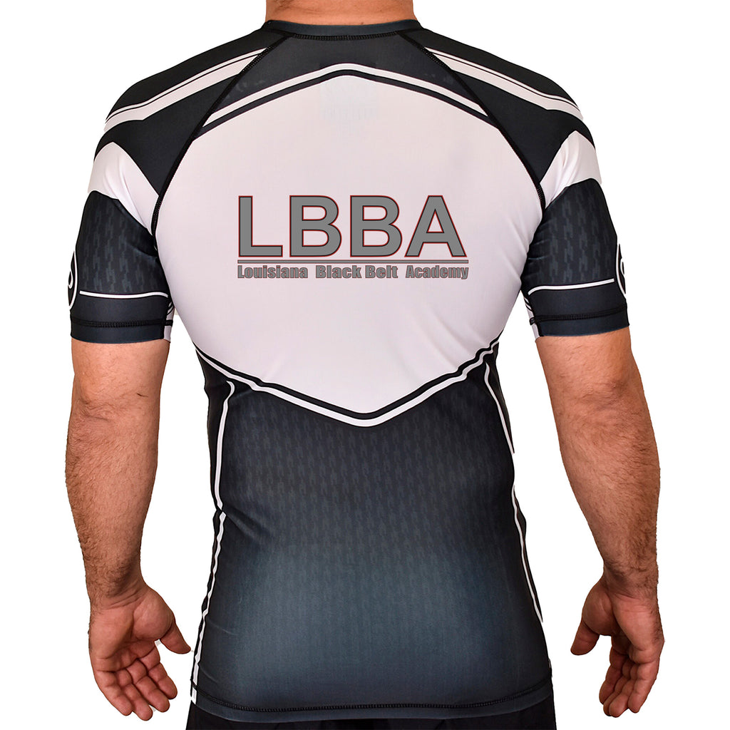 Bossier Jiu Jitsu Academy Rash Guards Black/White #8227 E (LBBA)