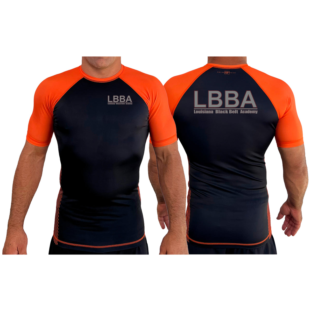 Bossier Jiu Jitsu All Black Ranked Short Sleeve Rash Guards #8227 E (LBBA)