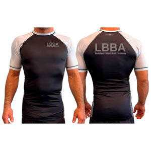Bossier Jiu Jitsu All Black Ranked Short Sleeve Rash Guards #8227 E (LBBA)