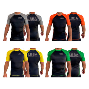 Bossier Jiu Jitsu All Black Ranked Short Sleeve Rash Guards #8227 E (LBBA)