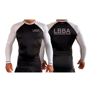Bossier Jiu Jitsu All Black Ranked Long Sleeve Rash Guards #8227 E (LBBA)