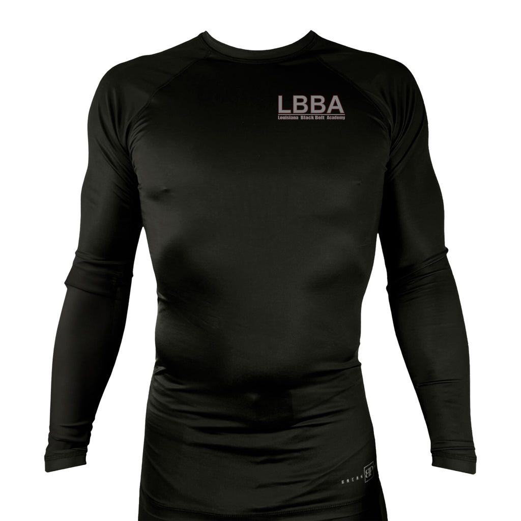 Bossier Jiu Jitsu All Black Rash Guards Long Sleeves #8227 E (LBBA)