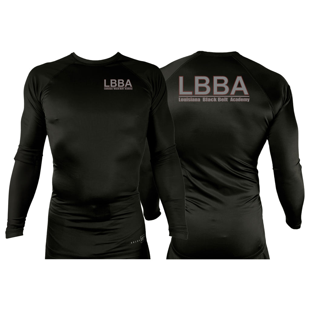 Bossier Jiu Jitsu All Black Rash Guards Long Sleeves #8227 E (LBBA)
