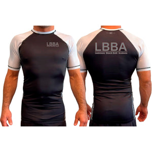 Bossier Jiu Jitsu All Black Ranked Short Sleeve Rash Guards #8227 E (LBBA)