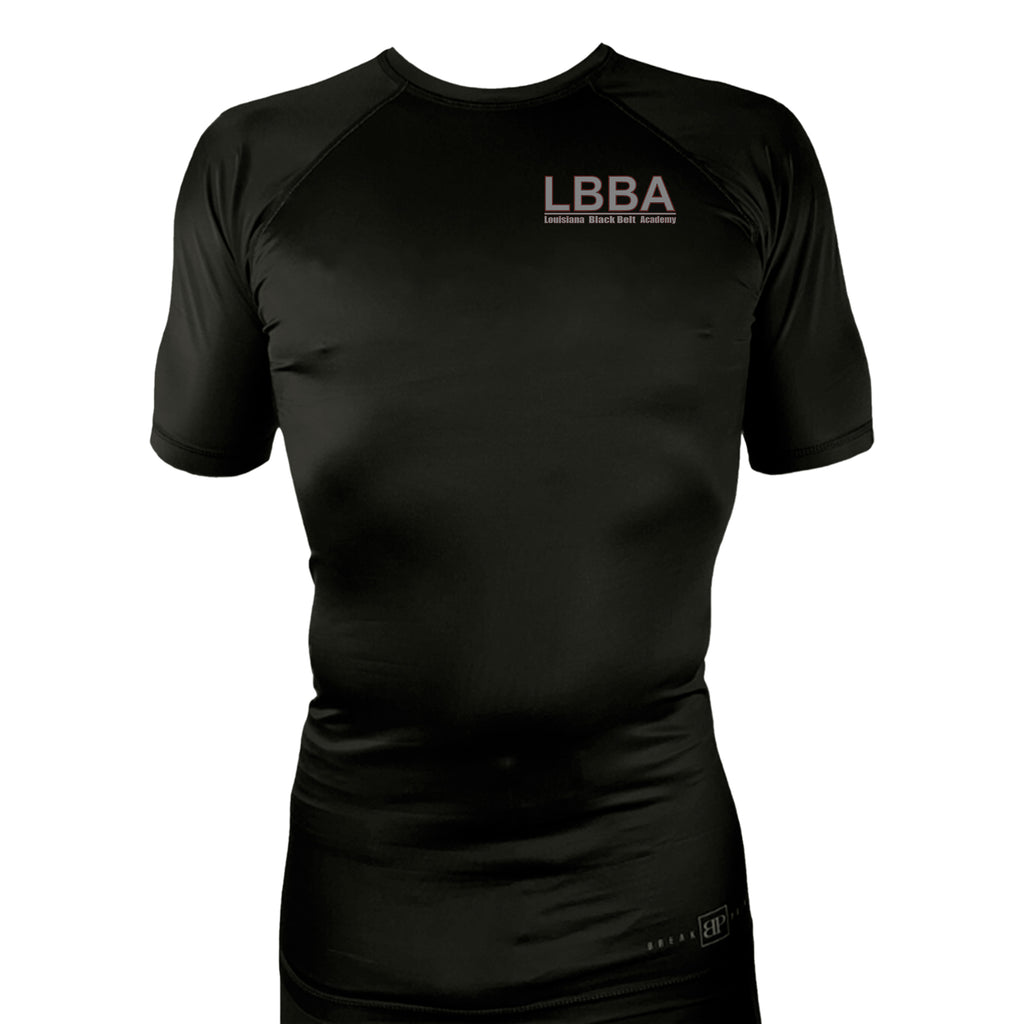Bossier Jiu Jitsu All Black Rash Guards Short Sleeves #8227 E (LBBA)