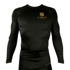 HI Grade Jiu-Jitsu All Black Rash Guards Long Sleeves #8228 A