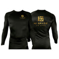 HI Grade Jiu-Jitsu All Black Rash Guards Long Sleeves #8228 A