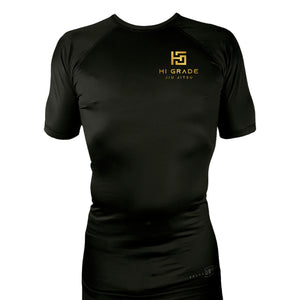 HI Grade Jiu-Jitsu All Black Rash Guards Short Sleeves #8228 A