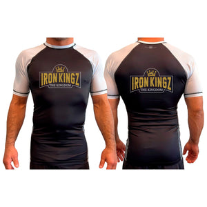 Iron Kingz All Black Ranked Short Sleeve Rash Guards #8229 A