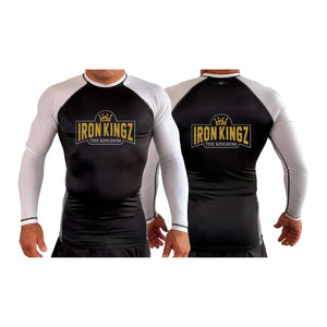Iron Kingz All Black Ranked Long Sleeve Rash Guards #8229 A