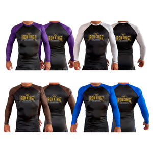 Iron Kingz All Black Ranked Long Sleeve Rash Guards #8229 A