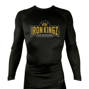 Iron Kingz Academy Rash Guards Black/White #8229 A