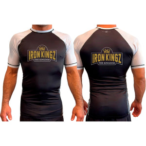 Iron Kingz All Black Ranked Short Sleeve Rash Guards #8229 A