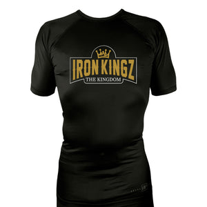 Iron Kingz All Black Rash Guards Short Sleeves #8229 A