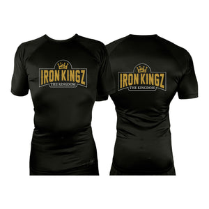 Iron Kingz All Black Rash Guards Short Sleeves #8229 A