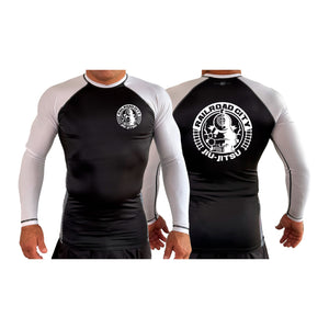 Railroad City Jiu Jitsu All Black Ranked Long Sleeve Rash Guards #8231 A