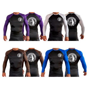Railroad City Jiu Jitsu All Black Ranked Long Sleeve Rash Guards #8231 A