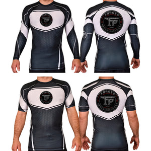 F.U.P. Academy Rash Guards Black/White #8232 A