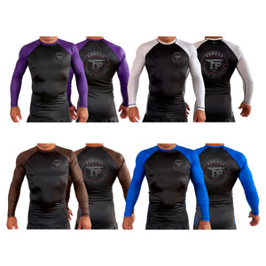 F.U.P. All Black Ranked Long Sleeve Rash Guards #8232 A