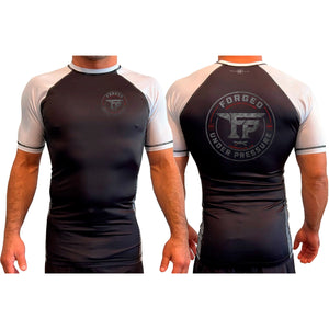 F.U.P. All Black Ranked Short Sleeve Rash Guards #8232 A