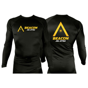 Beacon Jiu Jitsu All Black Rash Guards Long Sleeves #8233 A