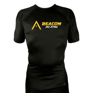 Beacon Jiu Jitsu All Black Rash Guards Short Sleeves #8233 A
