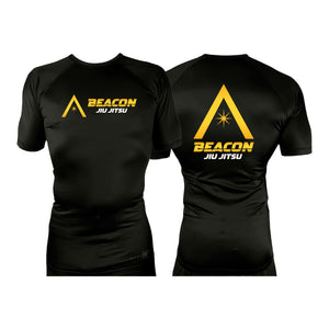 Beacon Jiu Jitsu All Black Rash Guards Short Sleeves #8233 A