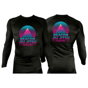 Beacon Jiu Jitsu All Black Custom Rash Guards Long Sleeves #8233 E