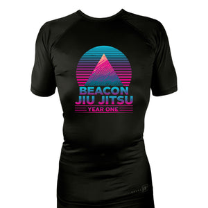 Beacon Jiu Jitsu All Black Custom Rash Guards Short Sleeves #8233 E