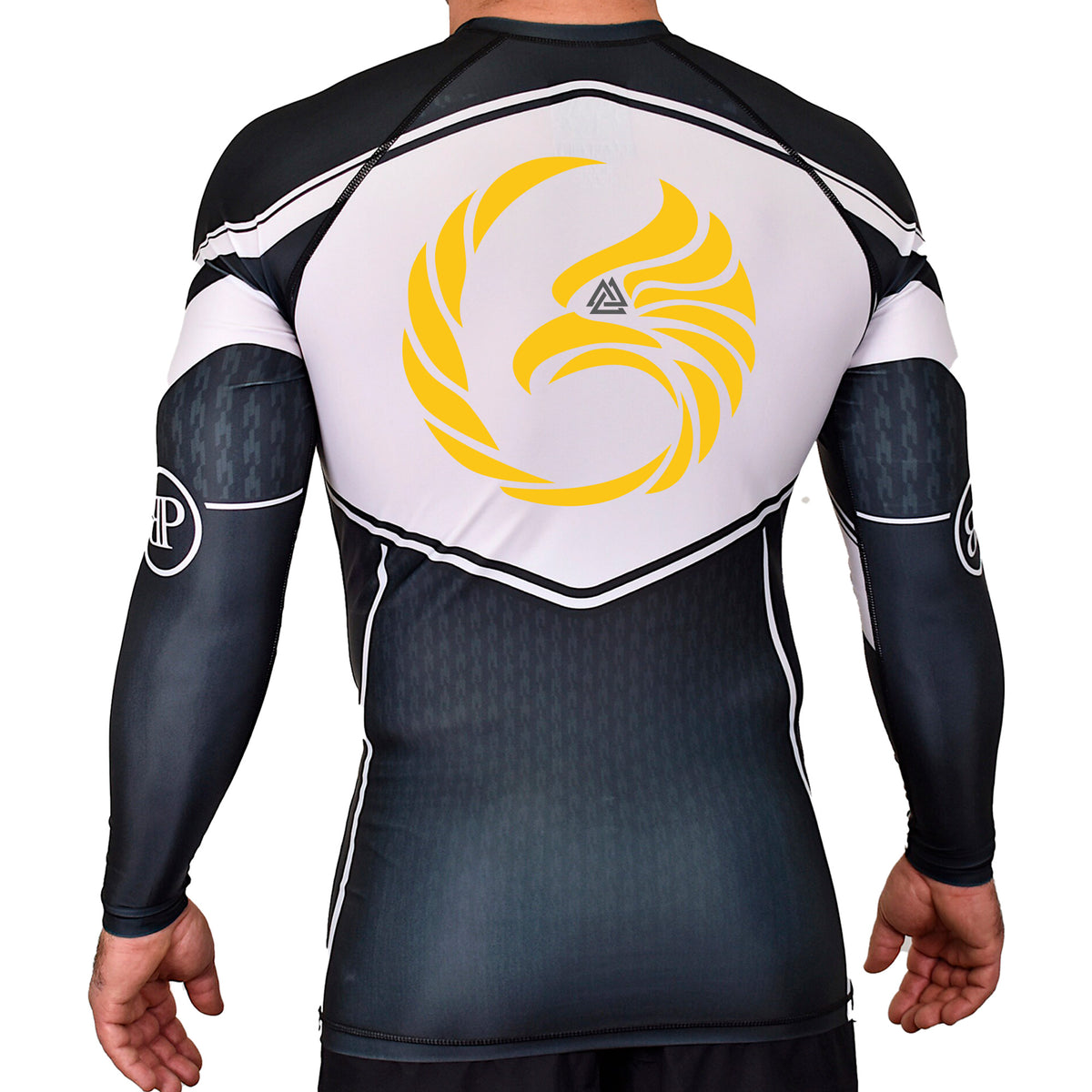 Black Tie/Trinity Jiu Jitsu Academy Rash Guards Black/White #8234 A