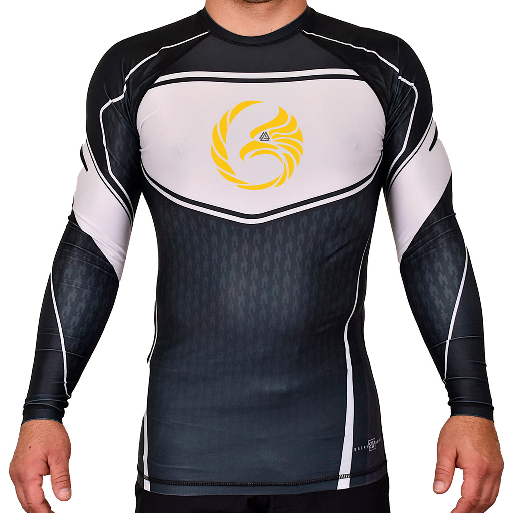 Black Tie/Trinity Jiu Jitsu Academy Rash Guards Black/White #8234 A