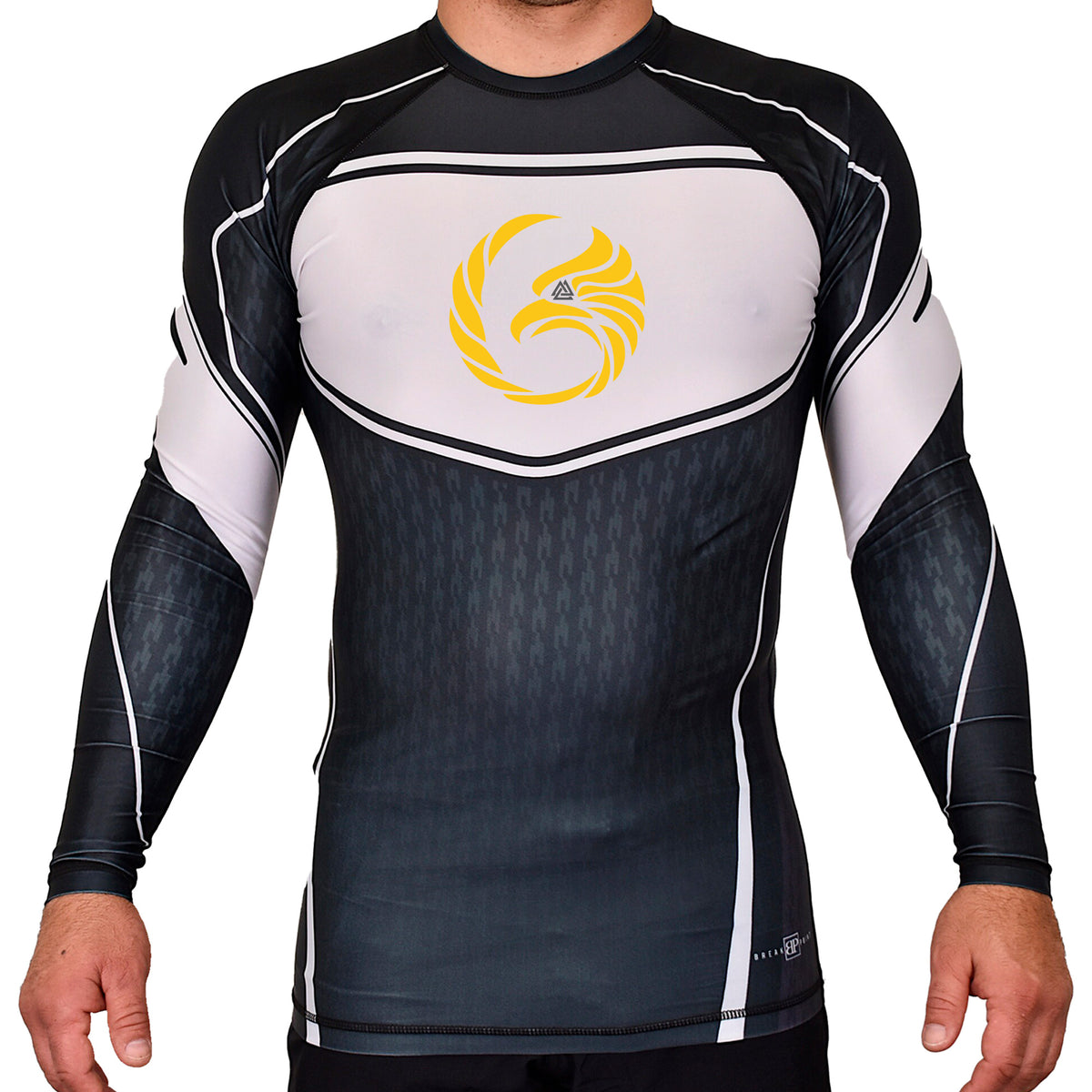 Black Tie/Trinity Jiu Jitsu Academy Rash Guards Black/White #8234 A