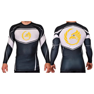 Black Tie/Trinity Jiu Jitsu Academy Rash Guards Black/White #8234 A