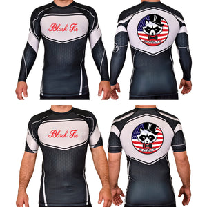 Black Tie/Trinity Jiu Jitsu Academy Rash Guards Black/White #8234 C