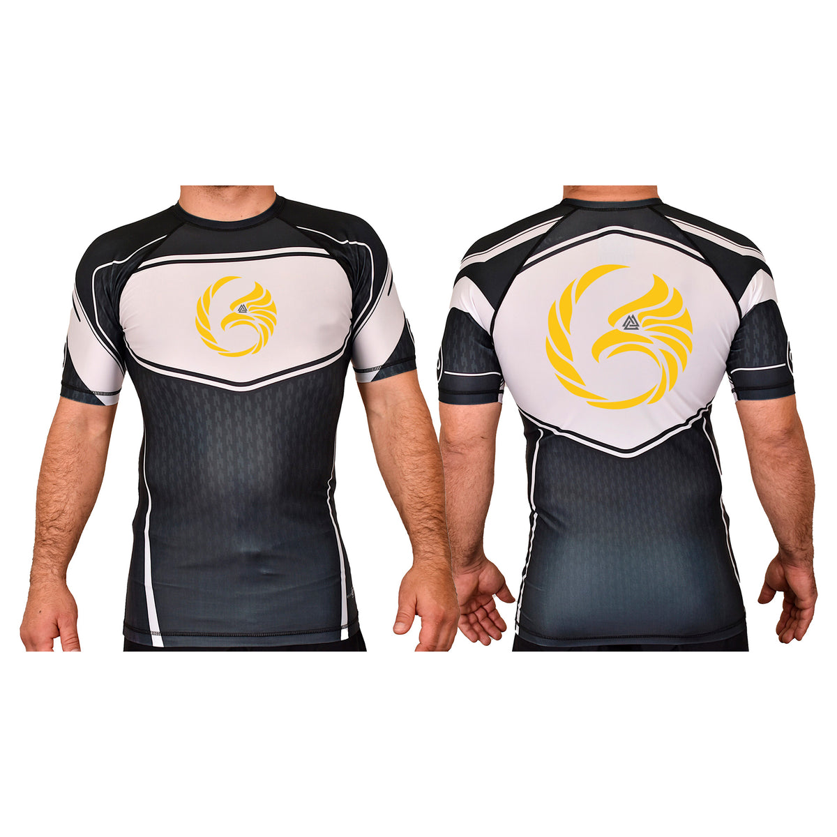 Black Tie/Trinity Jiu Jitsu Academy Rash Guards Black/White #8234 A