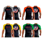 Black Tie/Trinity Jiu Jitsu All Black Ranked Short Sleeve Rash Guards #8234 C