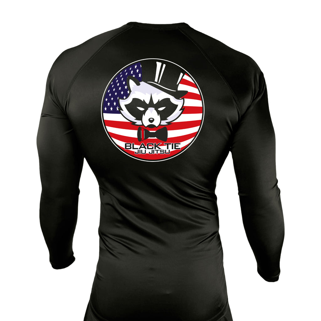 Black Tie/Trinity Jiu Jitsu All Black Rash Guards Long Sleeves #8234 C