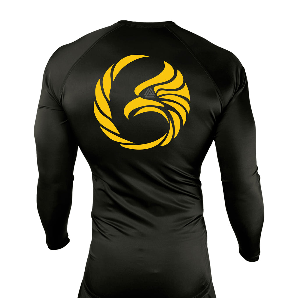 Black Tie/Trinity Jiu Jitsu All Black Rash Guards Long Sleeves #8234 A