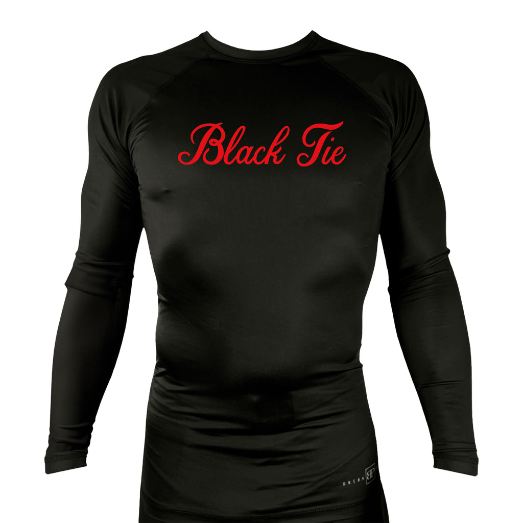 Black Tie/Trinity Jiu Jitsu All Black Rash Guards Long Sleeves #8234 C